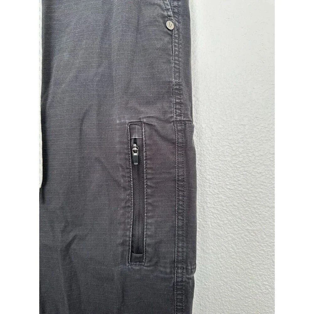 Vuori Women's Ripstop Pants Charcoal Gray Drawstring Pockets Athleisure Medium